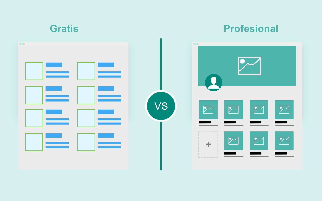 website gratis vs profesional